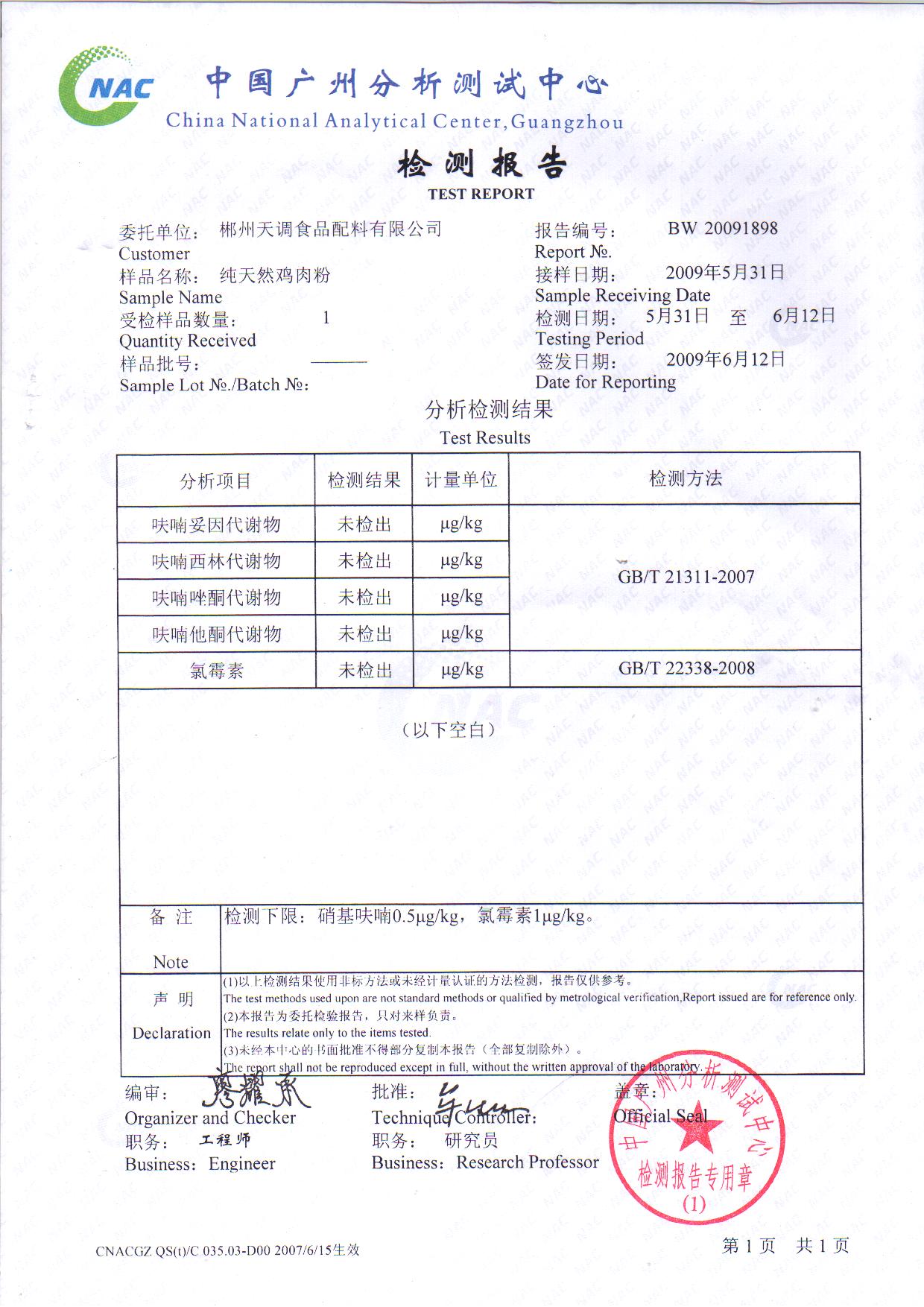 天调纯天然鸡肉粉,已通过雀巢制订的不含抗生素残留物5项检测的鸡肉粉标准验收!-天调食品配料有限公司,国家科技进步二等奖及出口食品认证企业,国际知名鸡精,鸡粉,鸡汁调味品企业鸡肉粉供应商,热线:4000660826 天调纯天然鸡肉粉,已通过雀巢制订的不含抗生素残留物5项检测的鸡肉粉标准验收!-天调食品配料有限公司,国家科技进步二等奖及出口食品认证企业,国际知名鸡精,鸡粉,鸡汁调味品企业鸡肉粉供应商,热线:4000660826